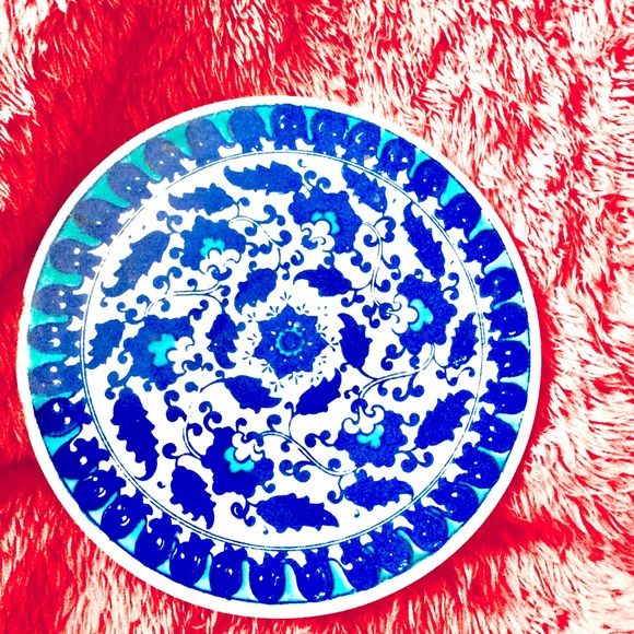 Heptagram 7 pointed star plate Handpainted very rare OOAK - Picture 3 of 3